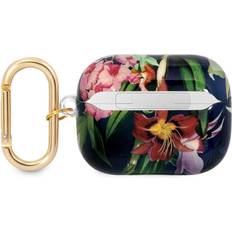 Guess AirPods Pro Cover Flower Print & Gold Hook Blå
