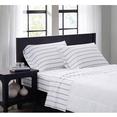 Stripes Bed Sheets Truly Soft Ticking Bed Sheet Gray (259.08x175.26)