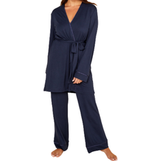 Cosabella Bella Curvy 3 Piece Set with Robe - Navy