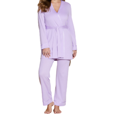 Modal Badjassen Cosabella Bella Curvy 3 Piece Set with Robe - Icy Violet