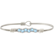 Luca + Danni March Starlight Birthstone Bangle Bracelet - Silver/Blue