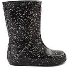 Recycled Materials Rain Boots Children's Shoes Hunter First Classic Glitter Rain Boot - Black/Black