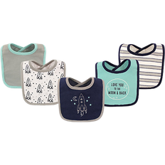 Multicoloured Drool Bibs Hudson Drooler Bib 5-pack Outer Space