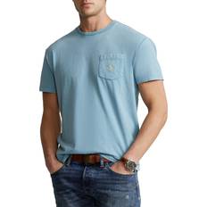 Polo Ralph Lauren Custom Slim Cotton-Linen Pocket T-Shirt - Blue