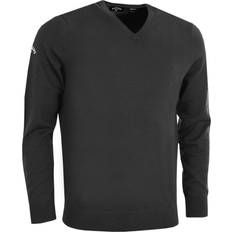 Callaway Truien Callaway Mens Ribbed V Neck Merino Sweater (black Onyx)