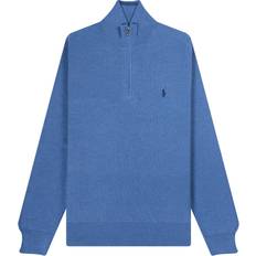 Half zip polo ralph lauren Polo Ralph Lauren Half Zip Waffle Knit Jumper - Blue