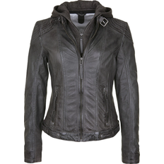 Cacey Legv Leather Jacket - Anthracite