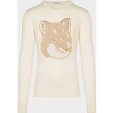 Maison Kitsuné KitsunÃ© Women's Pique Fox Head R-Neck Pullover Ecru