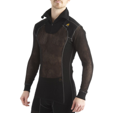 Aclima Woolnet Polo With Zip - Jet Black