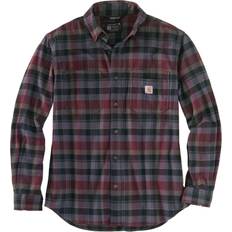 Carhartt hamilton Carhartt Rugged Flex Relaxed-Fit Midweight Flannel Long Sleeve Shirt - Port