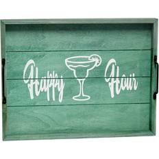 Dishwasher Safe Serving Trays Elegant Designs Decorative Wood Tray, "Happy Hour" Serving Tray