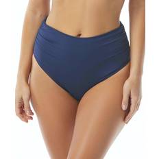 Elastane/Lycra/Spandex Bikini Bottoms Classic Solid Fold-Over High-Waist Bikini Bottom