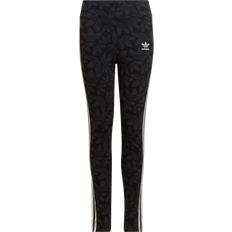 Blanc Vêtements pour enfants adidas Tight High-Waisted Allover Print - Carbon/Black/White