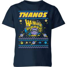 Marvel T-shirts Marvel Kid's Thanos Christmas Knit Christmas T-shirt - Navy