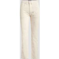 Hudson Jeans Remi High-Rise Straight-Leg Ankle Jeans Distressed Egret