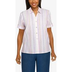 Alfred Dunner Women's Clip Dot Woven Shirt, Medium