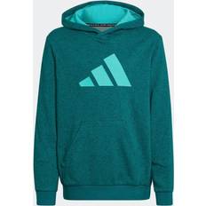 Turkis Hoodies Børnetøj adidas Future Icons 3-Stripes Hooded sweatshirt Legacy Teal Semi Mint Rush