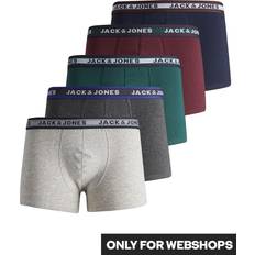 Rosso Intimo maschile Jack & Jones Jacoliver Trunks 5-pack