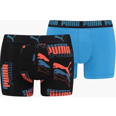 Puma Rood Herenondergoed Puma Herenslips 2P Logo Print Boxer - Blauw/Rood Katoen