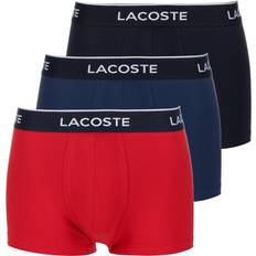 Unterwäsche Lacoste 3er-Pack Dehnbare Trunks - Navy Blau/Rot