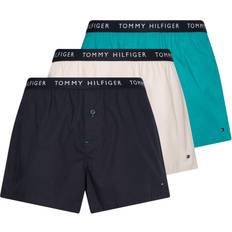 Tommy Hilfiger Roze Herenondergoed Tommy Hilfiger 3-Pack Logo Waistband Woven Boxer Shorts DESERT SKY/MAUI GREEN/PALE