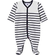 Knappar Pyjamasar Barnkläder Petit Bateau Heldragt Dors Bien - White/Black Stripes