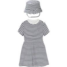 9-12M Vestidos Tommy Hilfiger Baby Ribbed-Knit Dress & Hat Gift Set - White Twilight Navy