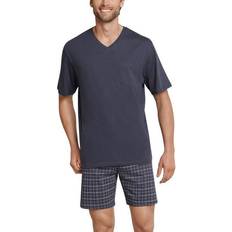 Schiesser Schlafanzug Pyjamas Shorts Herren 159636-203 - Grau