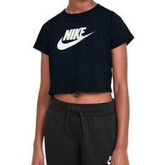 Ragazza Magliette Nike Sportswear Cropped T-Shirt Girls - Black/White (DA6925-012)