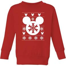 Fille Pulls de Noël Disney Kid's Snowflake Silhouette Christmas Jumper - Red