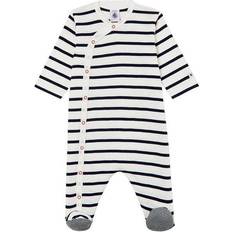 Petit Bateau Infant Romper - White/Dark Blue