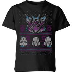 Kid's Decepticons Classic Ugly Knit Christmas T-shirt - Black