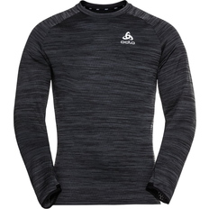 Grau - Laufen Oberteile Odlo Run Easy Warm Mid Layer - Schwarz