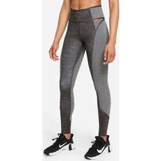 Oranje - Vrouw Panty's Nike Dri-fit One Luxe Mid-r Leggings - Black/Heather