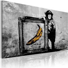 Arkiio Inspired by Banksy black and white 90x60 Tavla