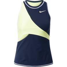 Rot - Tennis Oberteile NIKE Court Dri-FIT Slam Tennis Tank Top Women - Obsidian/Light Zitron/White