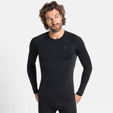 Grey - Men Base Layer Tops Odlo Performance Warm Eco L/S