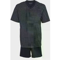 Schiesser Day and Night Short Check Pyjama Darkblue