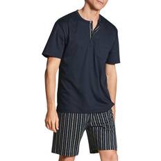 Calida Relax Streamline Basic Short Pyjama Blue/Green