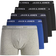 Jack & Jones – 5-pack trunks med ton-i-ton-midjeband-Svart/a