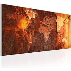 Orange Tavlor Arkiio World Map Old Rust 60x30 Tavla