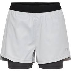 Beige - Trainingsbekleidung Shorts Newline 2in1 Running Shorts - Weiß/Schwarz