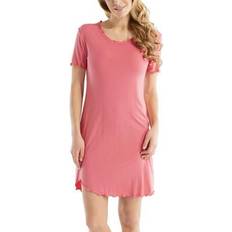 Damella Bamboo Plain Short Sleeve Nightdress - Light Grey
