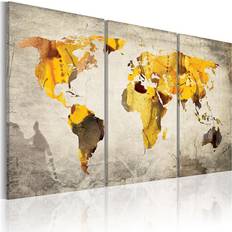 Gula Tavlor Arkiio Sunny Kontinenter- Triptych 120x80 Tavla