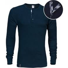 Bomuld - Grå - Herre - L T-shirts Dovre Organic Cotton Grand Dad Rib Shirt Navy-2