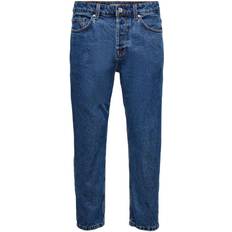 Only & Sons Avi tapered cropped jeans in light