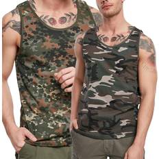 Uomo - Verde Canottiere Brandit Maglietta Tank Top - Crema/Marrone/Verde Scuro/Nero