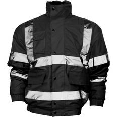 Yoko Mens Hi-Vis Bomber Jacket (Black)