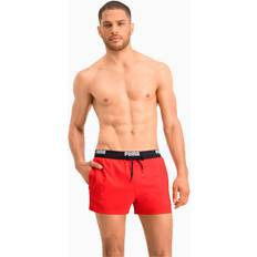 Rot Badehosen Puma Herren Logo Swim Shorts - Rot