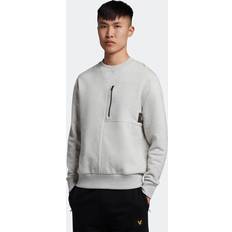 Lyle & Scott Vita Tröjor Lyle & Scott – Casuals – Naturvit sweatshirt med ficka-Vit/a